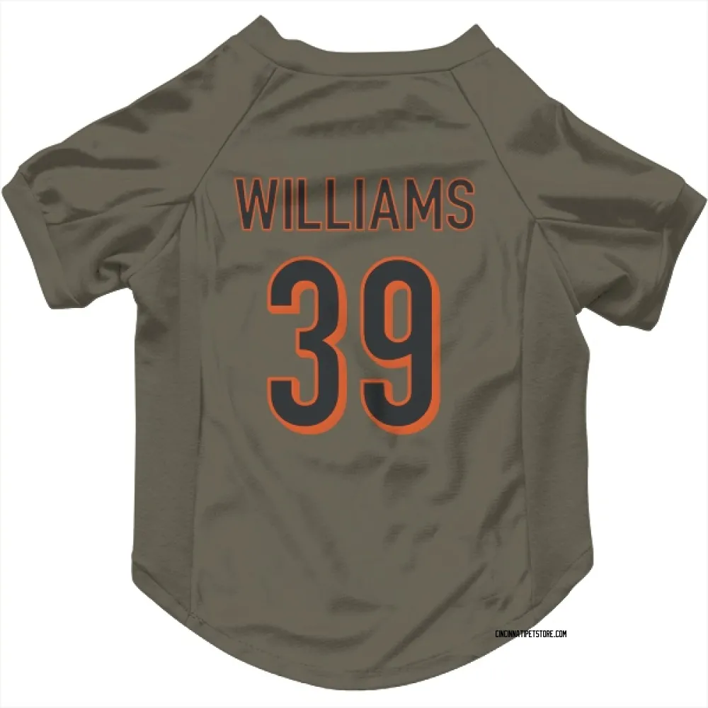 Cincinnati Bengals Jarveon Williams Olive Pet Jersey for Dog & Cat