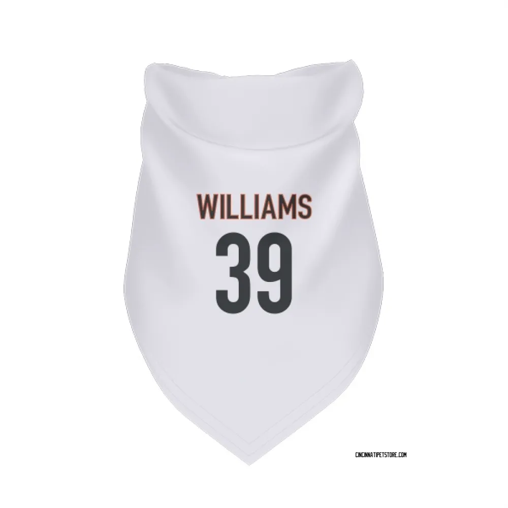 Cincinnati Bengals Jarveon Williams White Pet Bandana for Dog & Cat