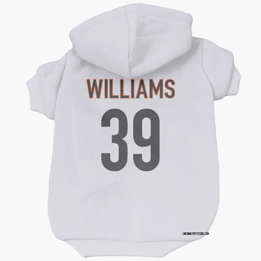 Cincinnati Bengals Jarveon Williams White Pet Hoodie for Dog & Cat