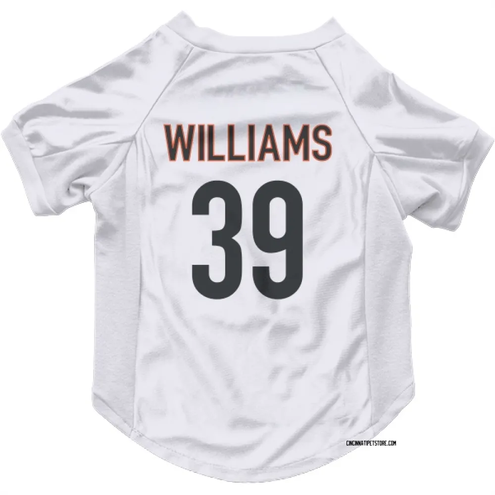 Cincinnati Bengals Jarveon Williams White Pet Jersey for Dog & Cat