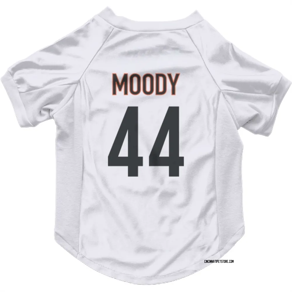 Cincinnati Bengals Jaylen Moody White Pet Jersey for Dog & Cat