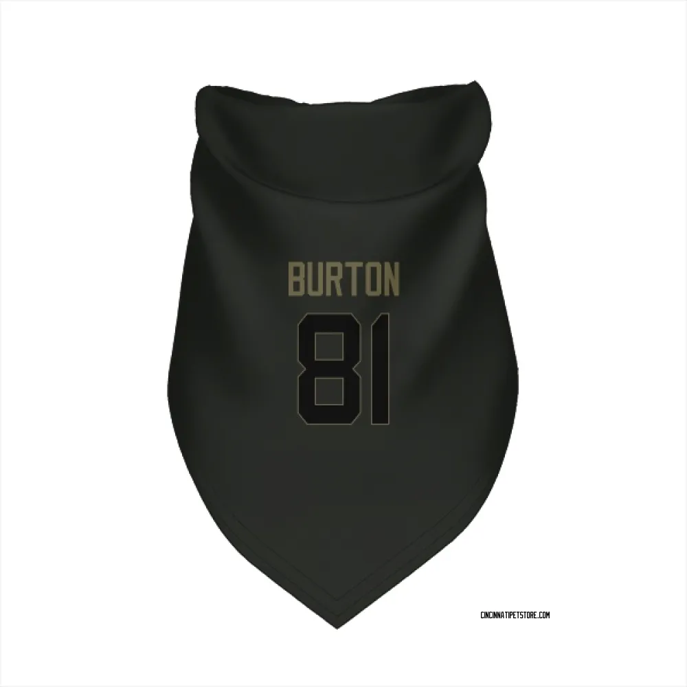 Cincinnati Bengals Jermaine Burton Black Service Pet Bandana for Dog & Cat