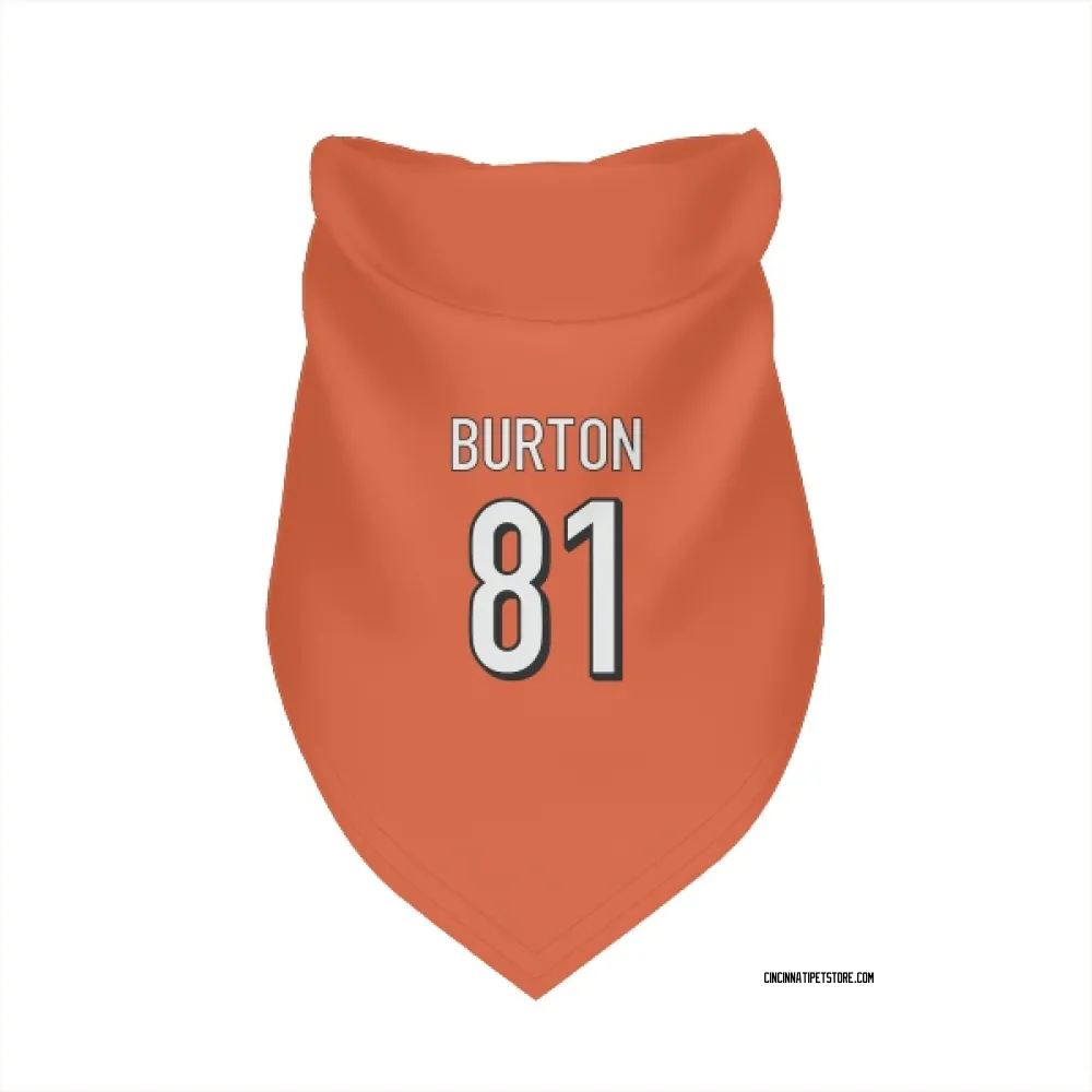 Cincinnati Bengals Jermaine Burton Orange Pet Bandana for Dog & Cat