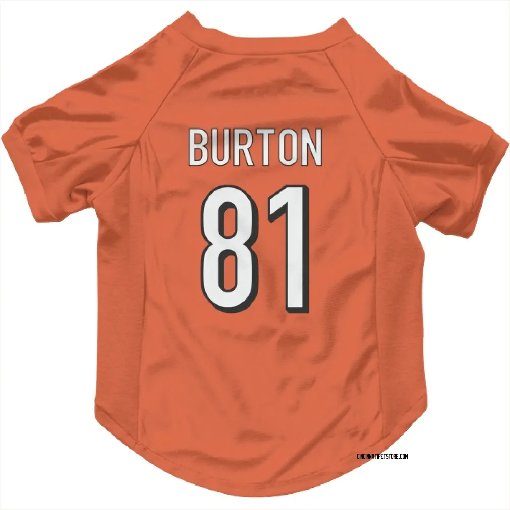 Cincinnati Bengals Jermaine Burton Orange Pet Jersey for Dog & Cat