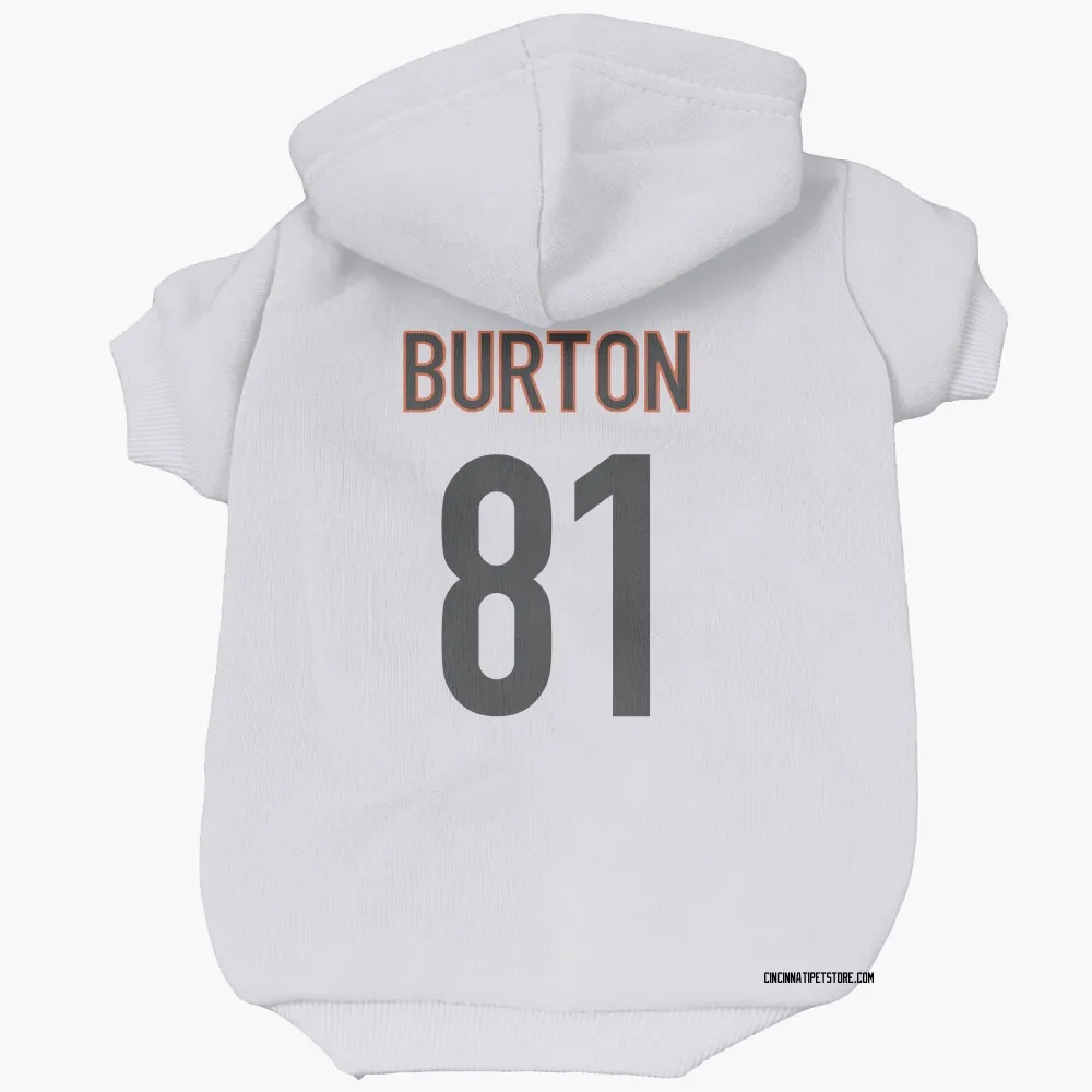Cincinnati Bengals Jermaine Burton White Pet Hoodie for Dog & Cat