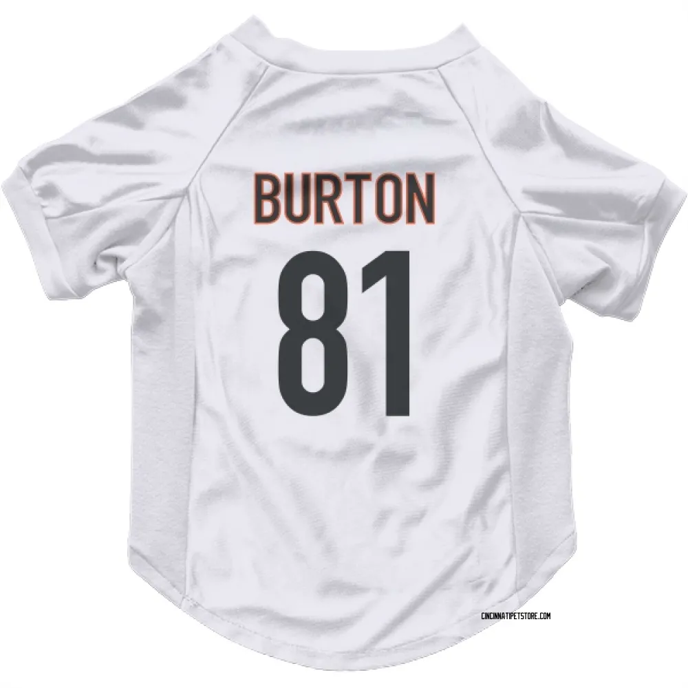 Cincinnati Bengals Jermaine Burton White Pet Jersey for Dog & Cat