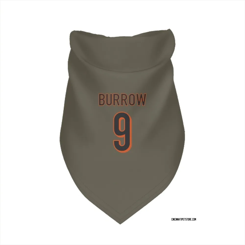 Cincinnati Bengals Joe Burrow Olive Pet Bandana for Dog & Cat