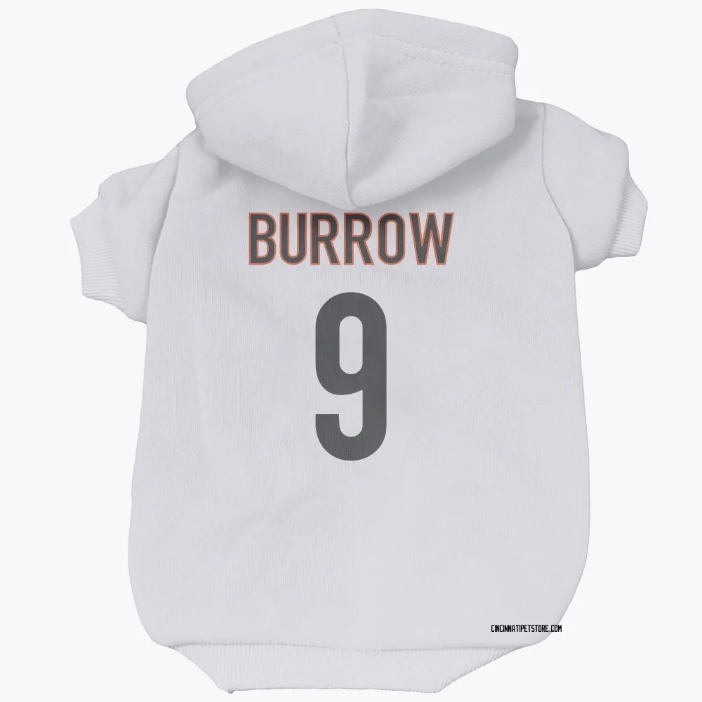 Cincinnati Bengals Joe Burrow White Pet Hoodie for Dog & Cat