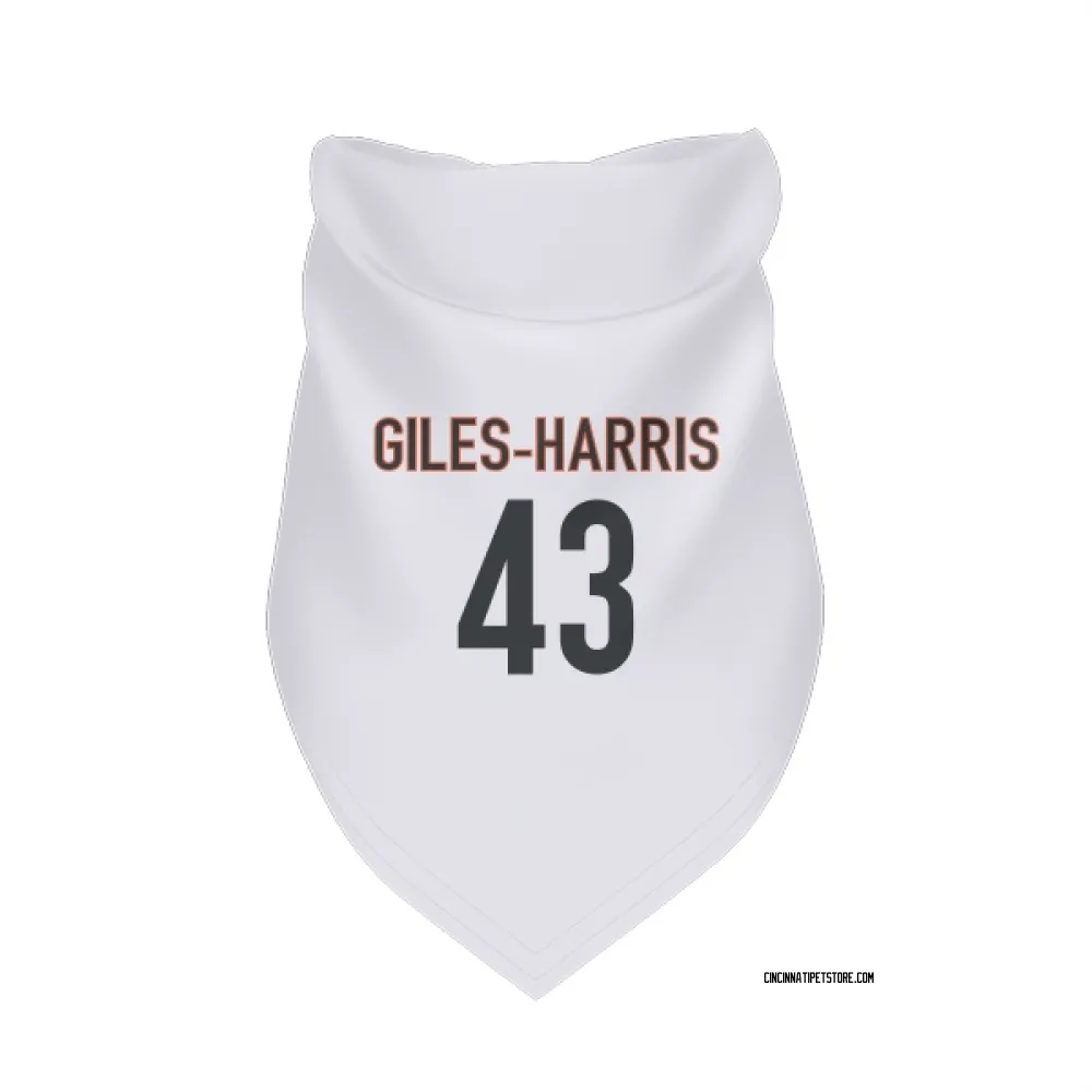 Cincinnati Bengals Joe Giles-Harris White Pet Bandana for Dog & Cat