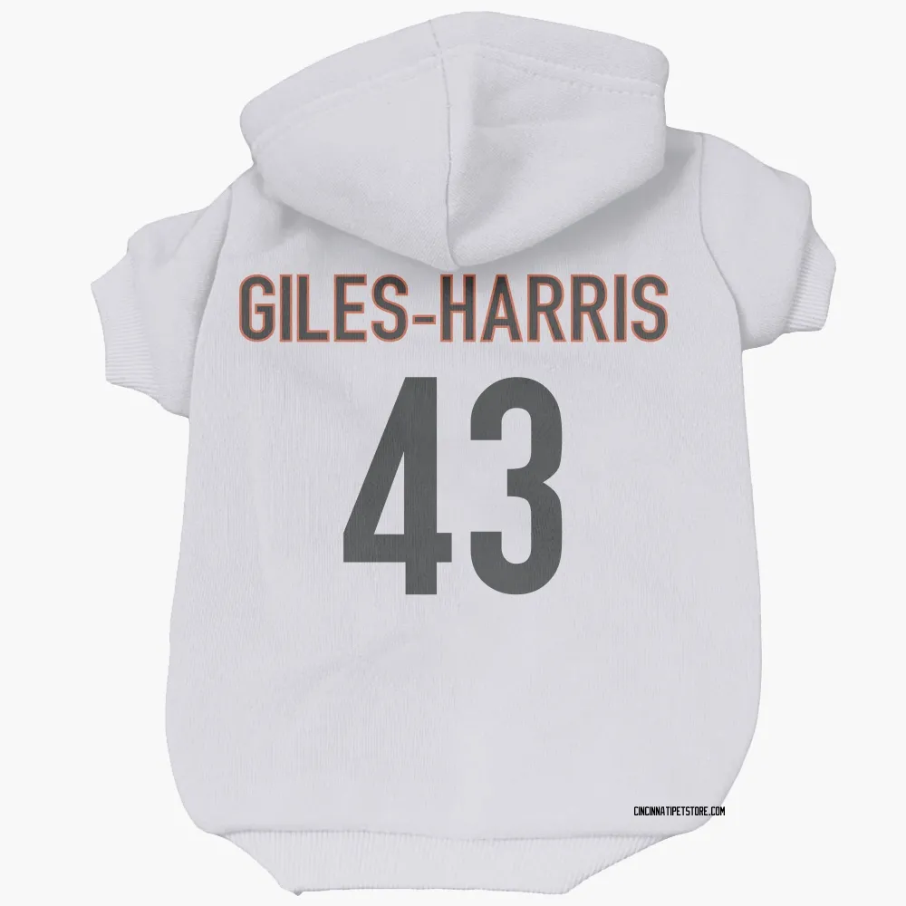 Cincinnati Bengals Joe Giles-Harris White Pet Hoodie for Dog & Cat