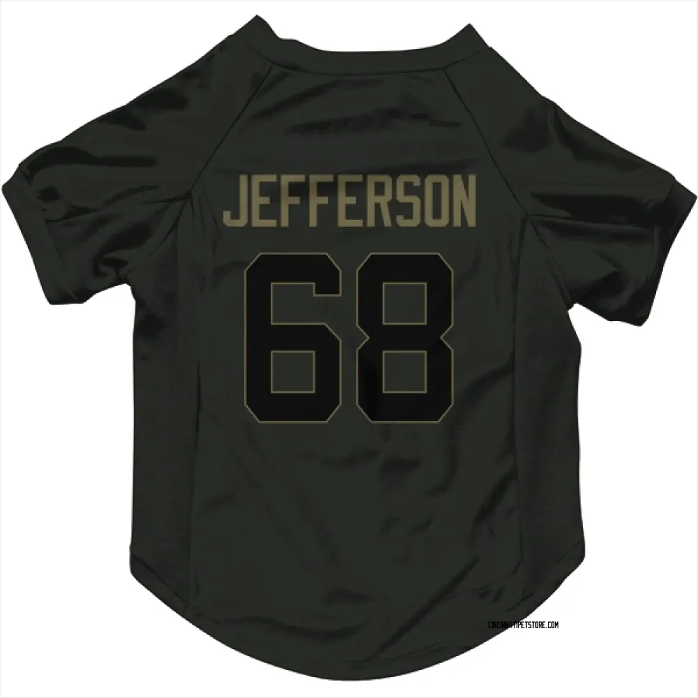 Cincinnati Bengals Jordan Jefferson Black Service Pet Jersey for Dog & Cat
