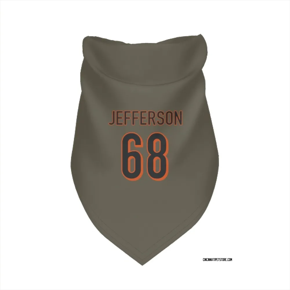 Cincinnati Bengals Jordan Jefferson Olive Pet Bandana for Dog & Cat
