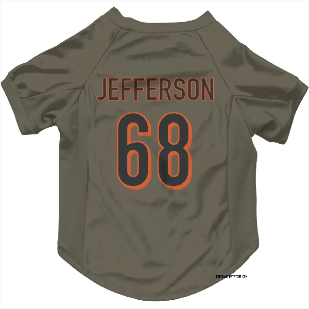 Cincinnati Bengals Jordan Jefferson Olive Pet Jersey for Dog & Cat