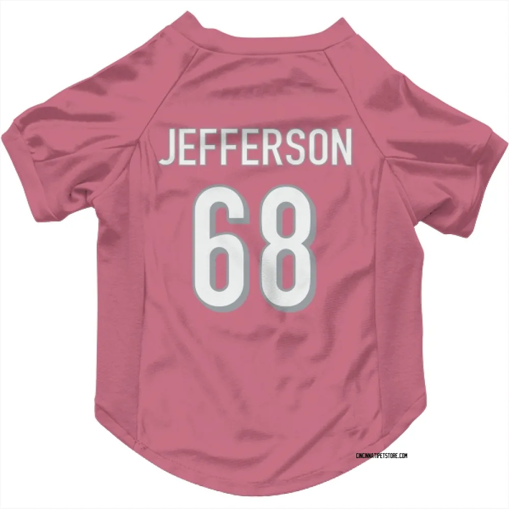 Cincinnati Bengals Jordan Jefferson Pink Pet Jersey for Dog & Cat