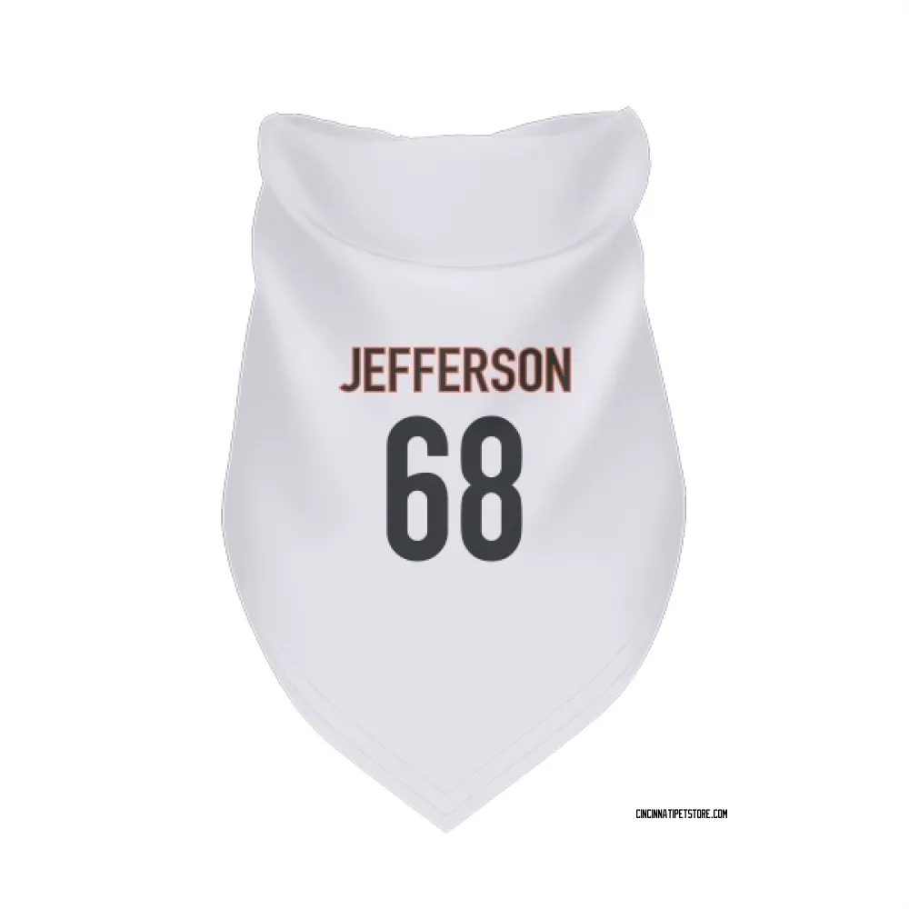 Cincinnati Bengals Jordan Jefferson White Pet Bandana for Dog & Cat