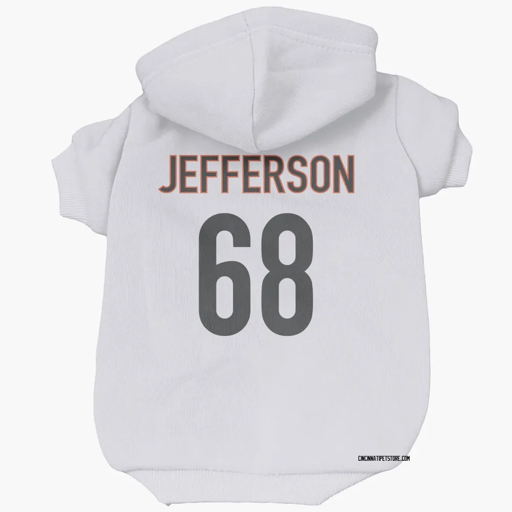 Cincinnati Bengals Jordan Jefferson White Pet Hoodie for Dog & Cat