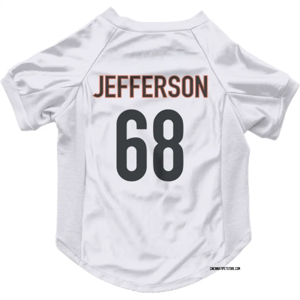Cincinnati Bengals Jordan Jefferson White Pet Jersey for Dog & Cat