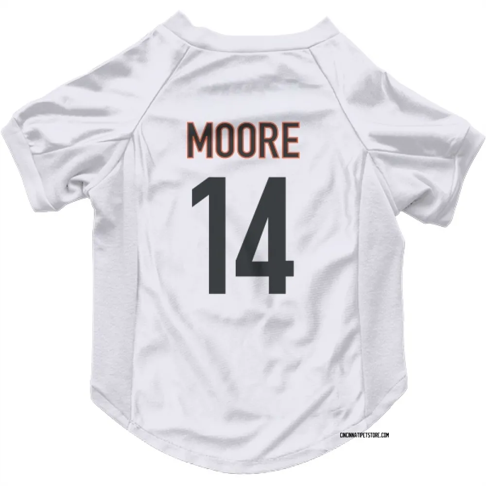 Cincinnati Bengals Jordan Moore White Pet Jersey for Dog & Cat