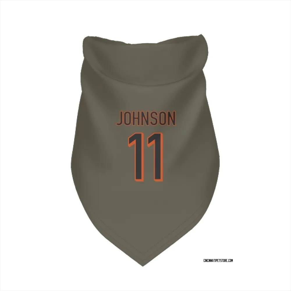 Cincinnati Bengals Josh Johnson Olive Pet Bandana for Dog & Cat