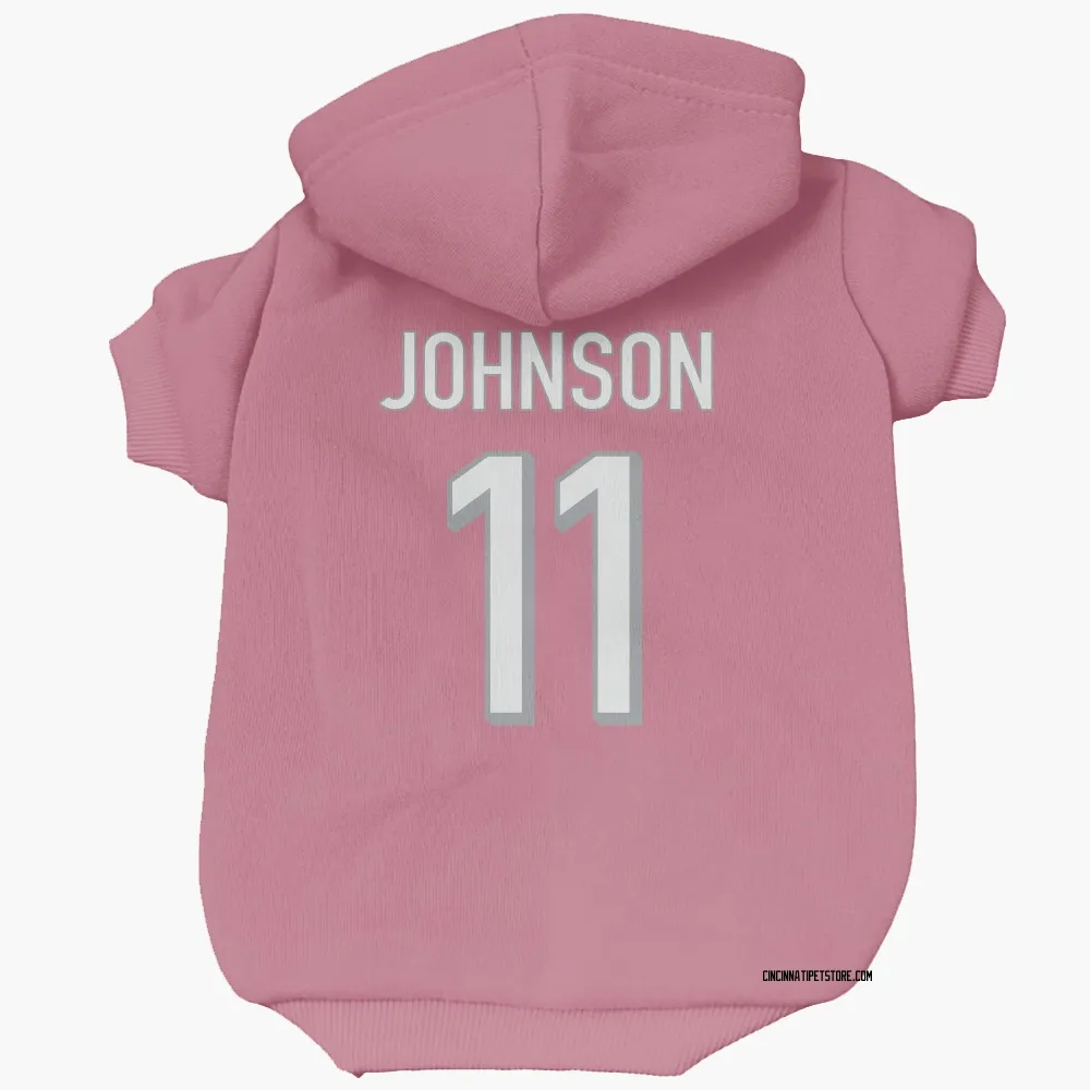 Cincinnati Bengals Josh Johnson Pink Pet Hoodie for Dog & Cat