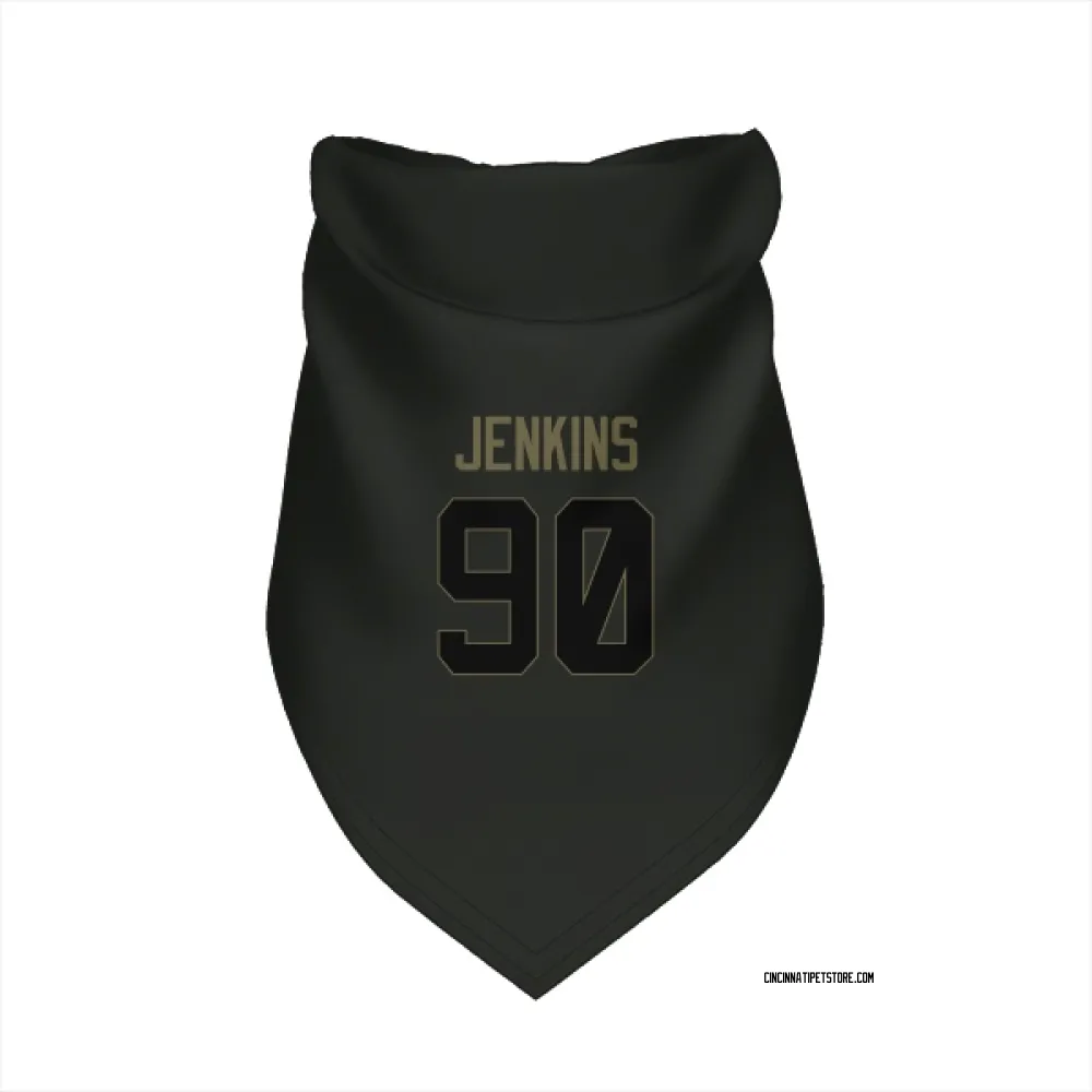Cincinnati Bengals Kris Jenkins Jr. Black Service Pet Bandana for Dog & Cat