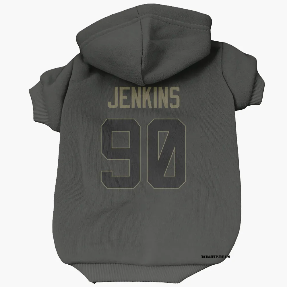 Cincinnati Bengals Kris Jenkins Jr. Black Service Pet Hoodie for Dog & Cat