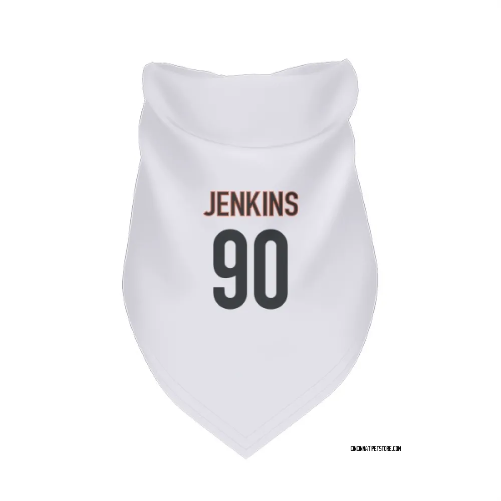 Cincinnati Bengals Kris Jenkins Jr. White Pet Bandana for Dog & Cat
