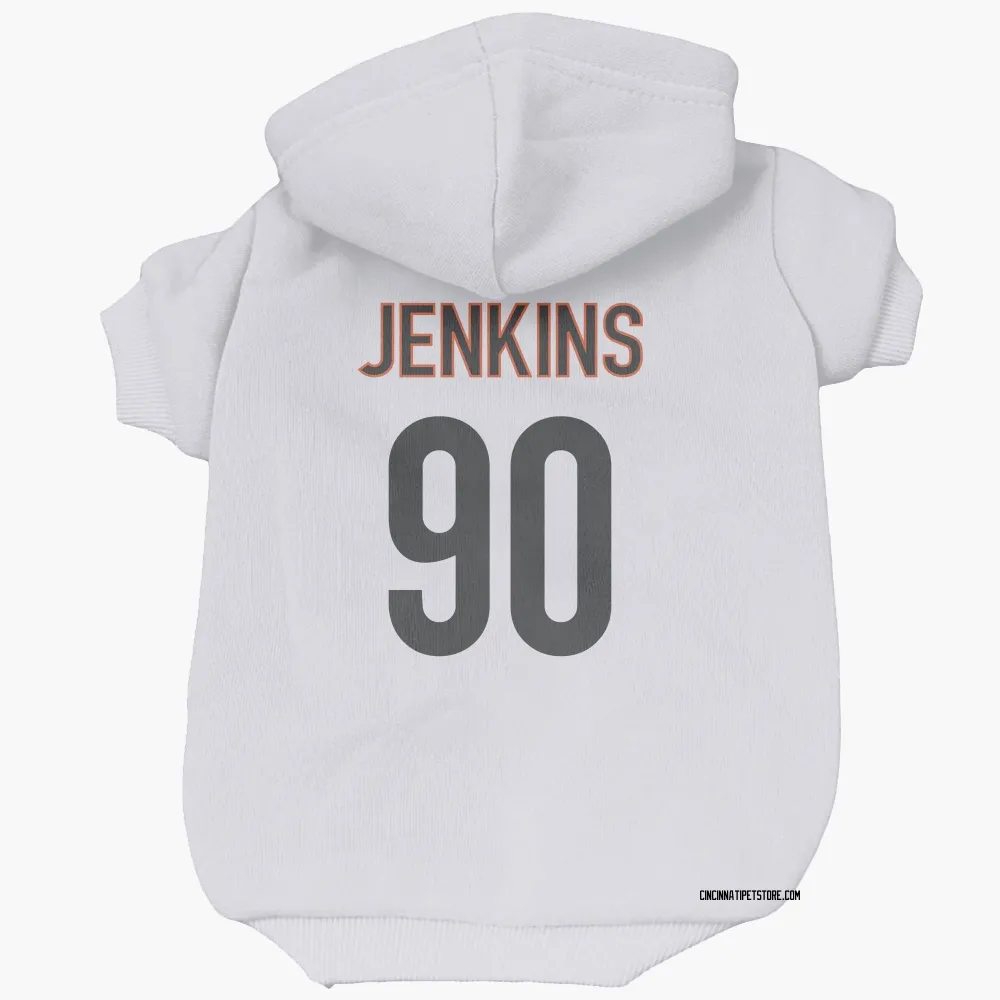 Cincinnati Bengals Kris Jenkins Jr. White Pet Hoodie for Dog & Cat