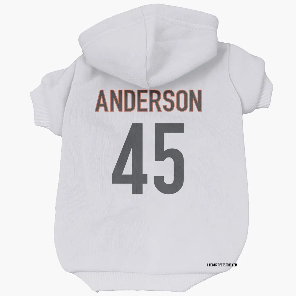 Cincinnati Bengals Liam Anderson White Pet Hoodie for Dog & Cat