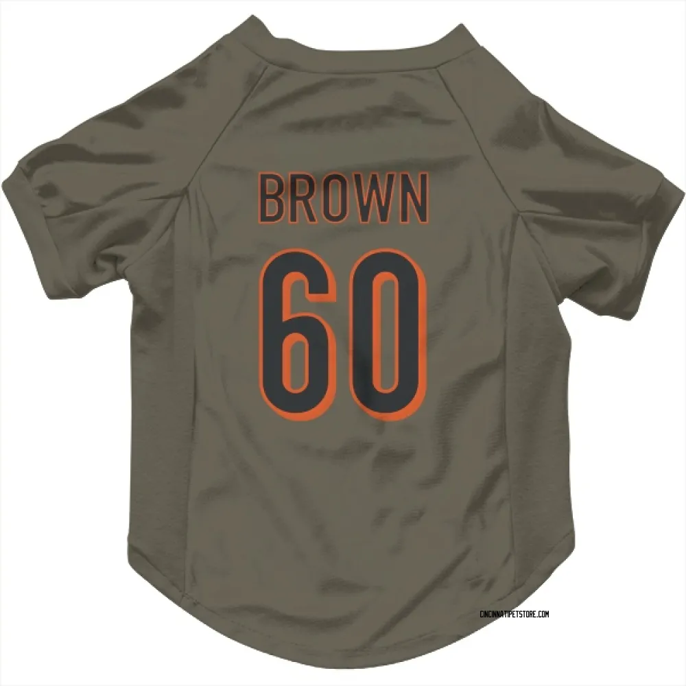 Cincinnati Bengals Liam Brown Olive Pet Jersey for Dog & Cat