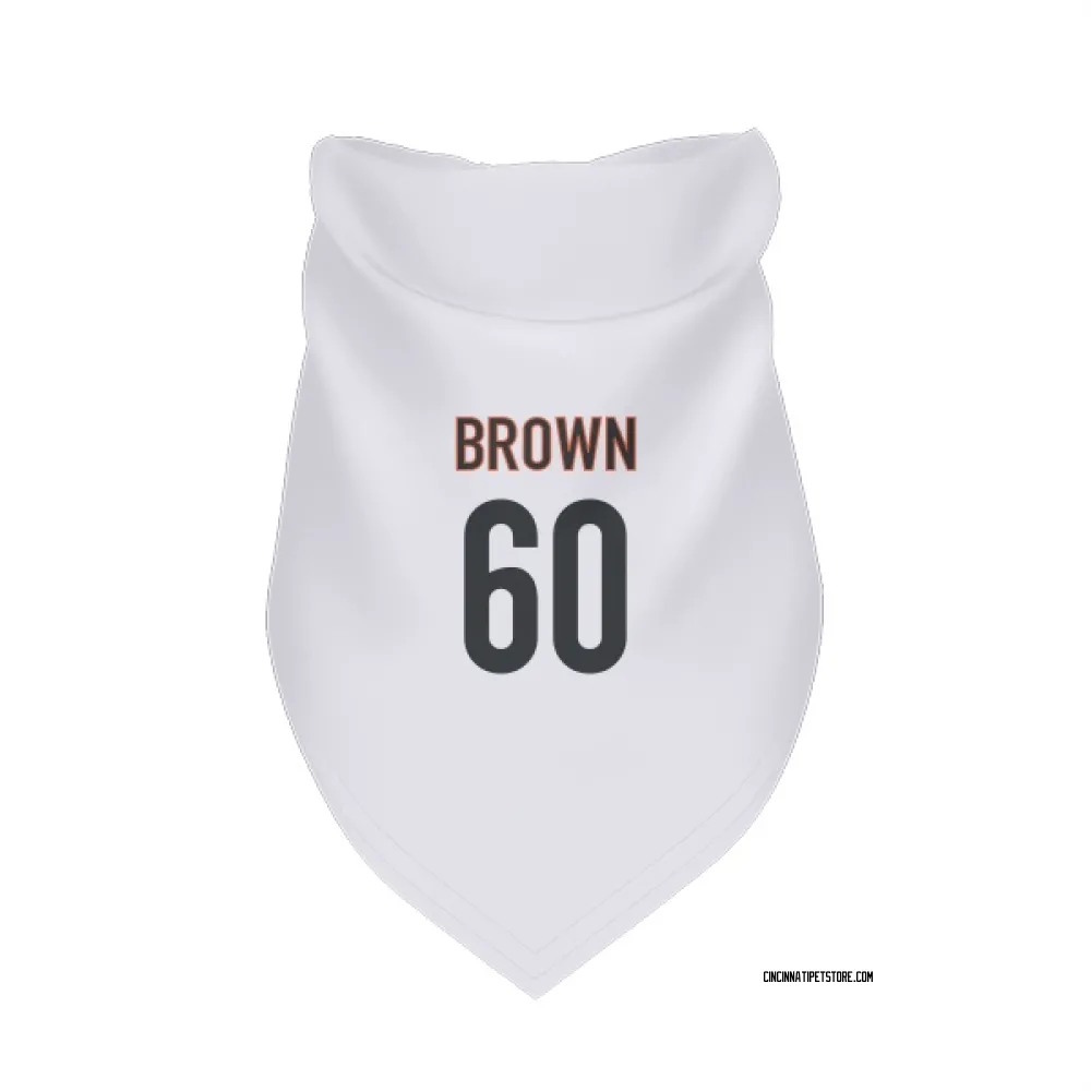 Cincinnati Bengals Liam Brown White Pet Bandana for Dog & Cat