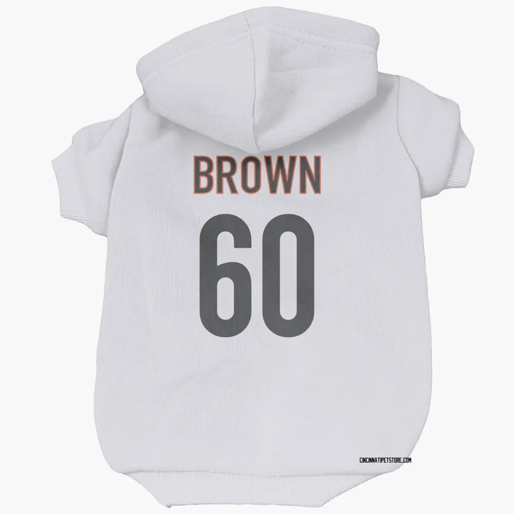 Cincinnati Bengals Liam Brown White Pet Hoodie for Dog & Cat
