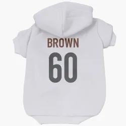 Cincinnati Bengals Liam Brown White Pet Hoodie for Dog & Cat