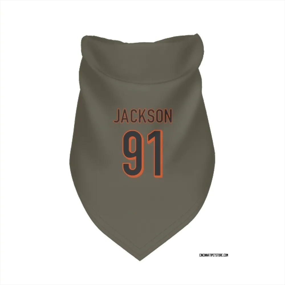 Cincinnati Bengals McKinnley Jackson Olive Pet Bandana for Dog & Cat