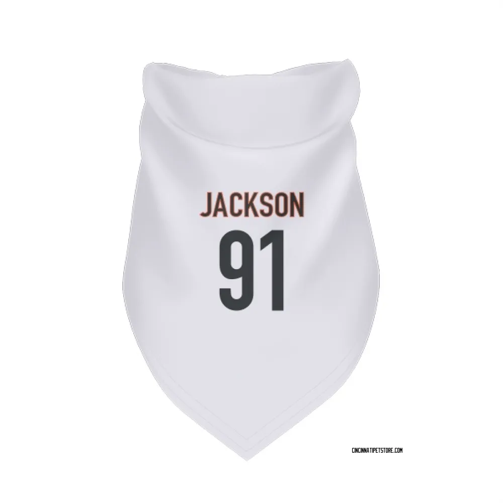 Cincinnati Bengals McKinnley Jackson White Pet Bandana for Dog & Cat
