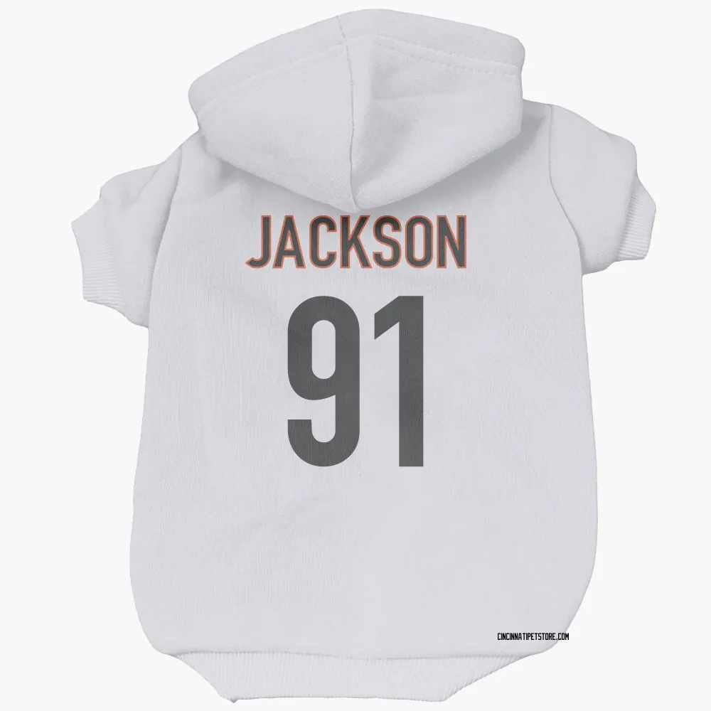 Cincinnati Bengals McKinnley Jackson White Pet Hoodie for Dog & Cat