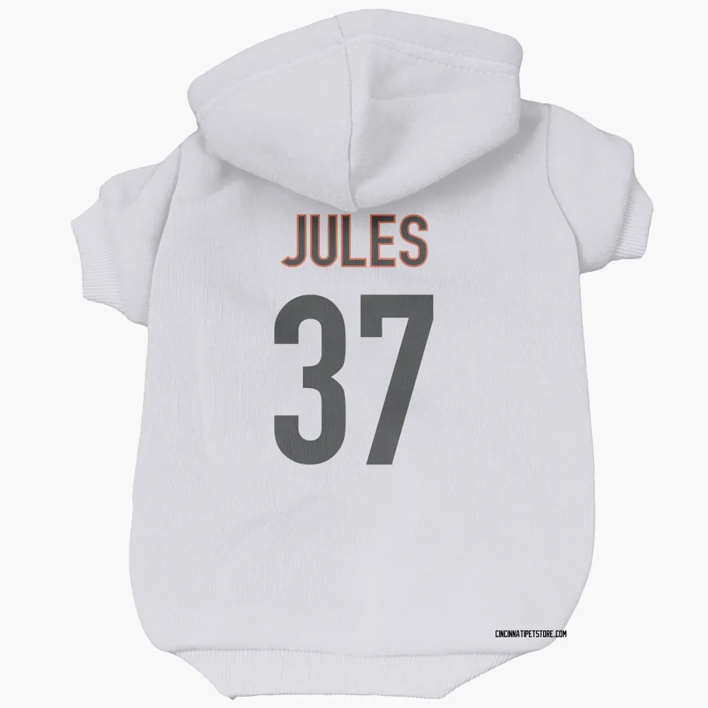 Cincinnati Bengals PJ Jules White Pet Hoodie for Dog & Cat