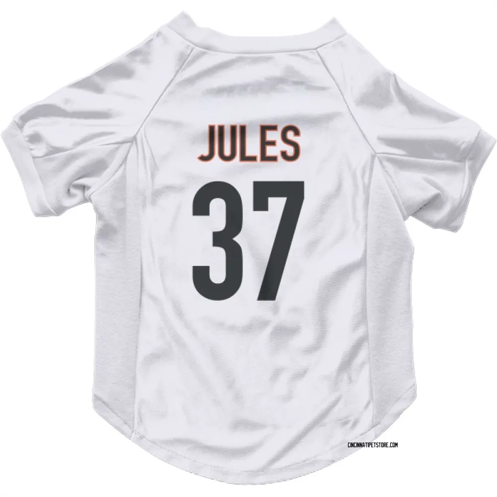 Cincinnati Bengals PJ Jules White Pet Jersey for Dog & Cat