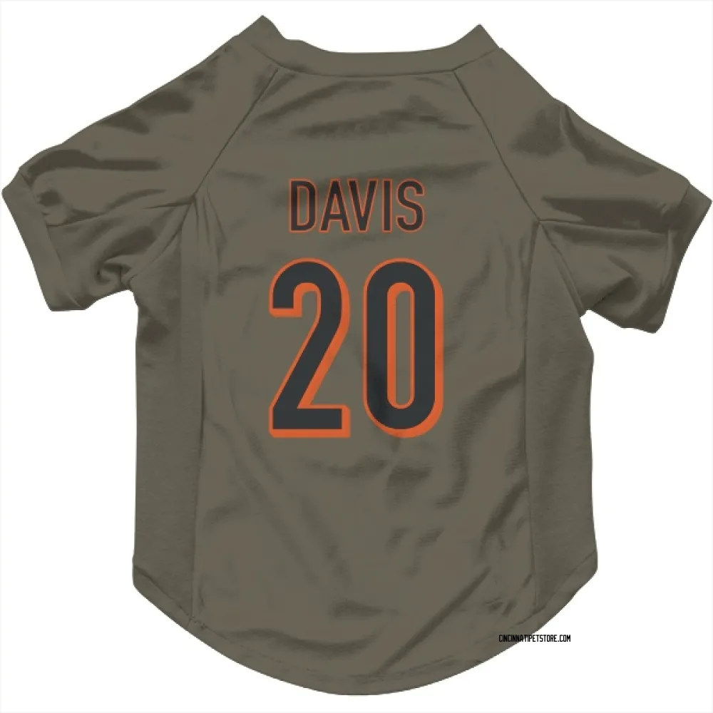 Cincinnati Bengals Tacario Davis Olive Pet Jersey for Dog & Cat