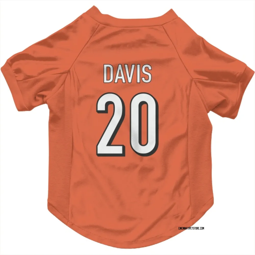 Cincinnati Bengals Tacario Davis Orange Pet Jersey for Dog & Cat
