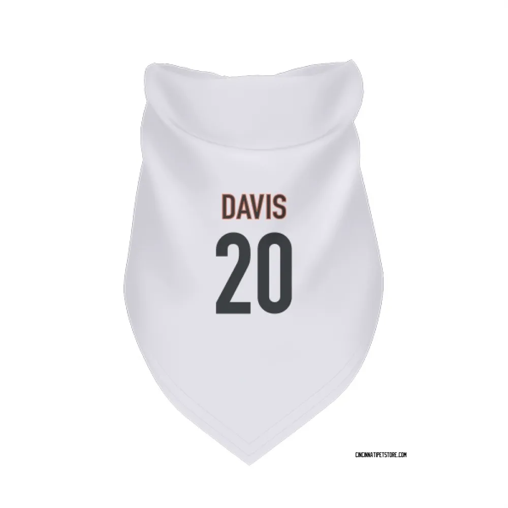 Cincinnati Bengals Tacario Davis White Pet Bandana for Dog & Cat