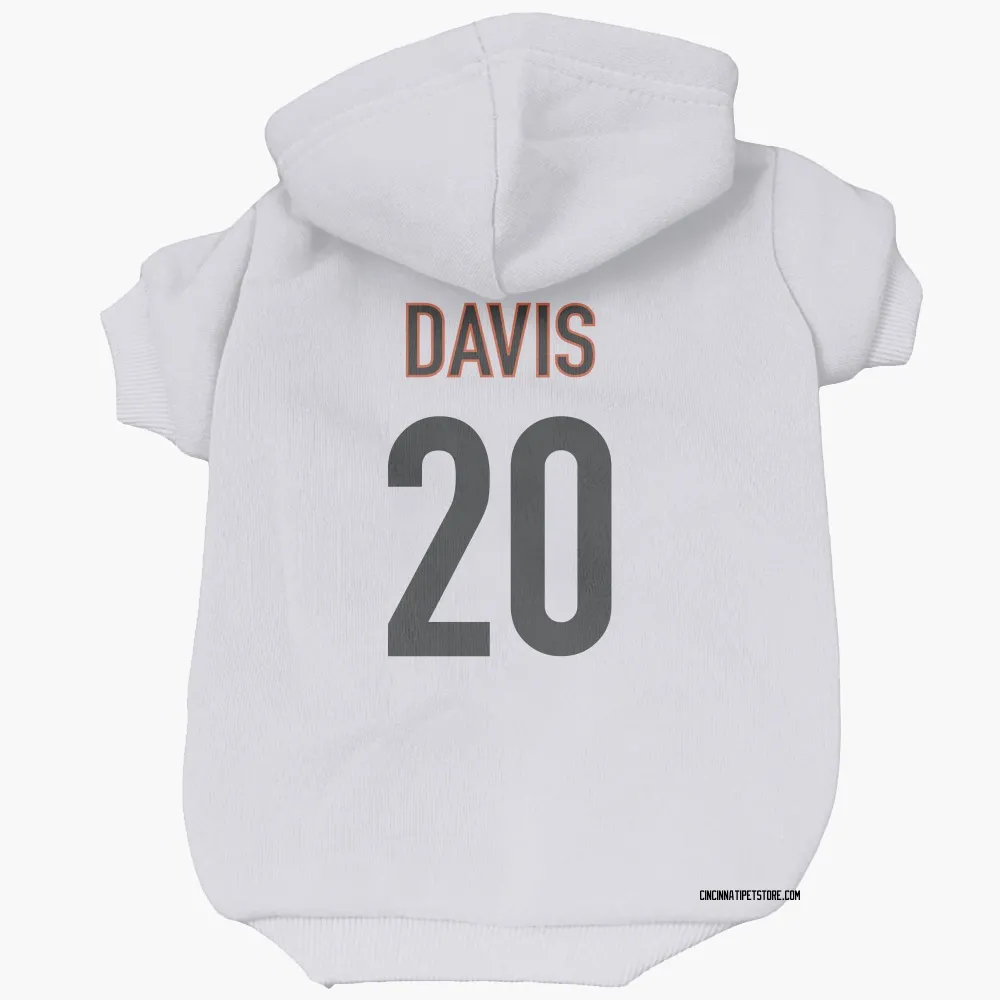 Cincinnati Bengals Tacario Davis White Pet Hoodie for Dog & Cat