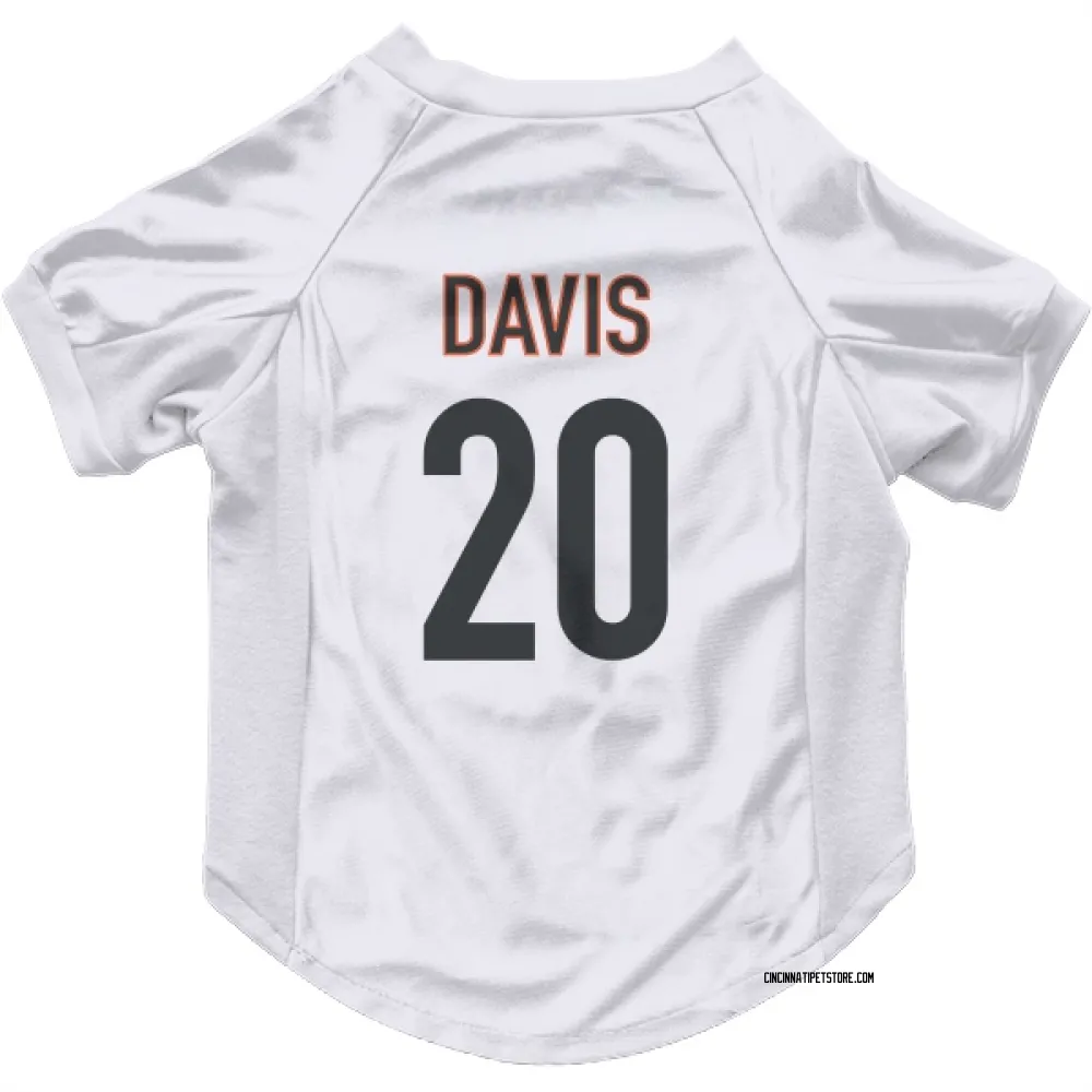 Cincinnati Bengals Tacario Davis White Pet Jersey for Dog & Cat