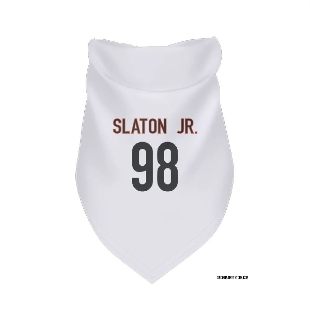 Cincinnati Bengals T.J. Slaton Jr. White Pet Bandana for Dog & Cat
