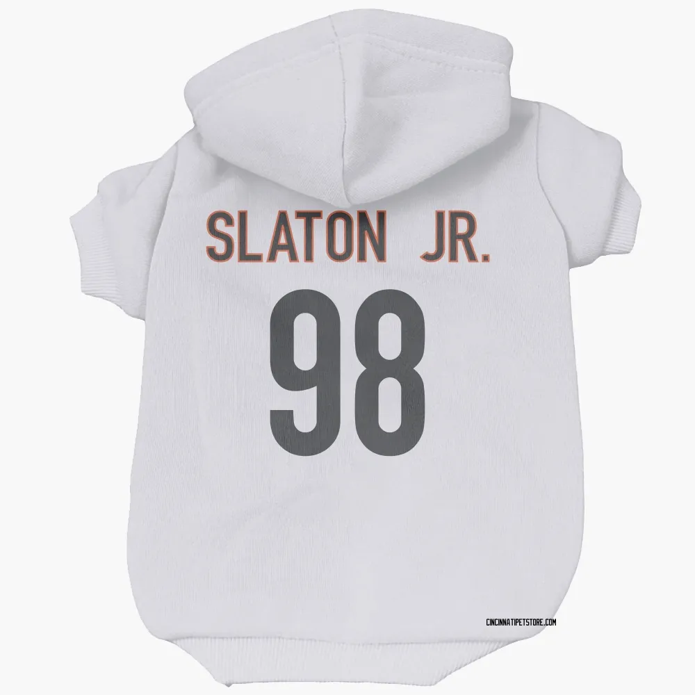 Cincinnati Bengals T.J. Slaton Jr. White Pet Hoodie for Dog & Cat