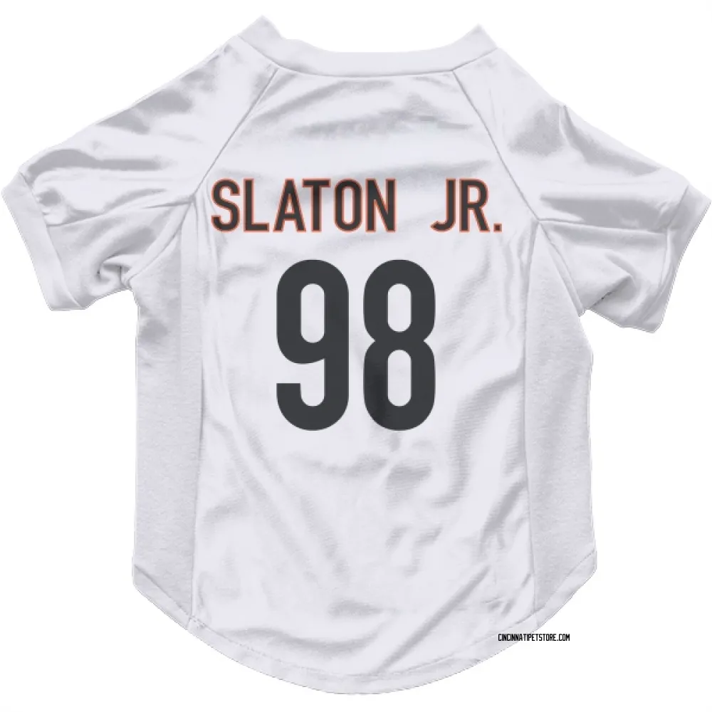 Cincinnati Bengals T.J. Slaton Jr. White Pet Jersey for Dog & Cat