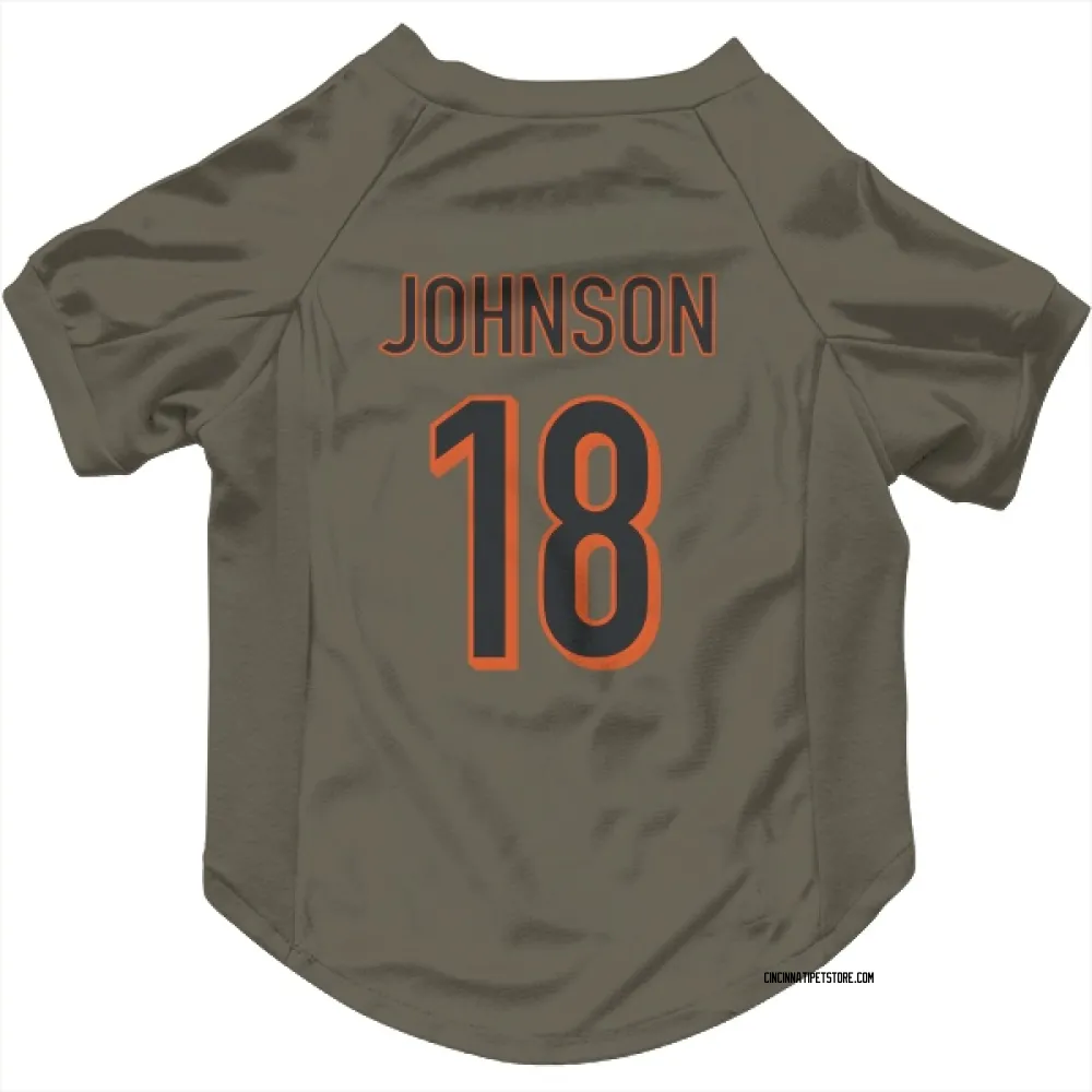 Cincinnati Bengals Xavier Johnson Olive Pet Jersey for Dog & Cat
