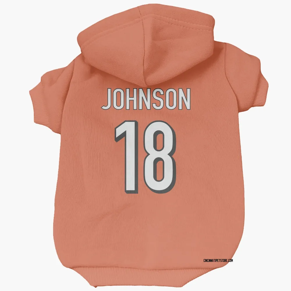 Cincinnati Bengals Xavier Johnson Orange Pet Hoodie for Dog & Cat