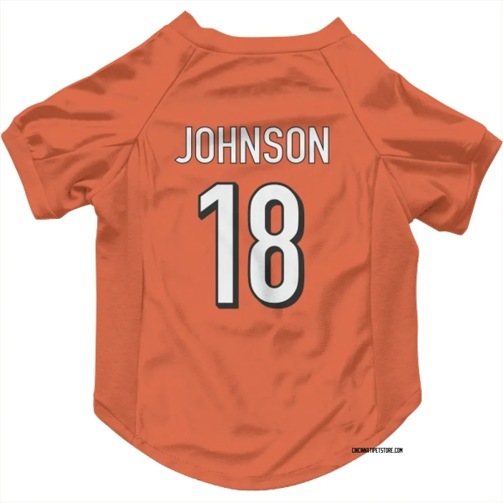Cincinnati Bengals Xavier Johnson Orange Pet Jersey for Dog & Cat