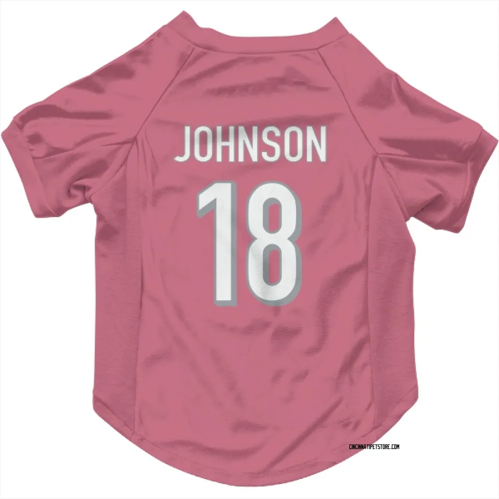 Cincinnati Bengals Xavier Johnson Pink Pet Jersey for Dog & Cat